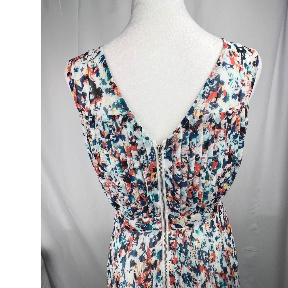 Anthropologie Plenty by Tracy Reese Dress 4 Morgan Multi Speckle Pleated Hi Low - Picture 7 of 11